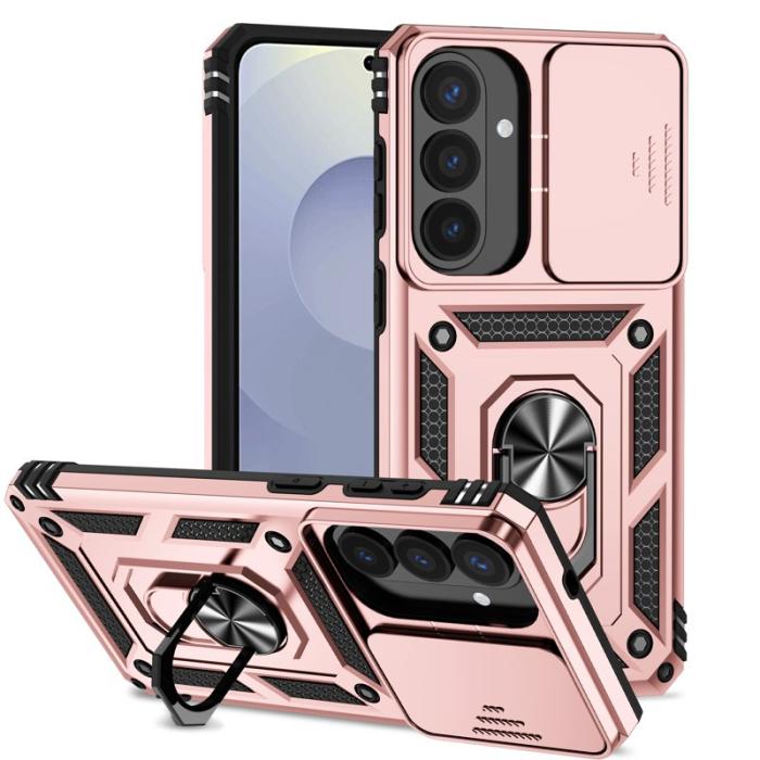 OEM - Mobilskal till Samsung Galaxy S26 Plus Plast Med Linsskydd Ställ - Roséguld