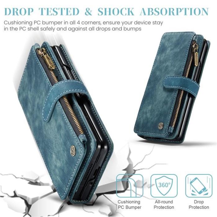 Caseme - CASEME Galaxy Z Fold 5 Plånboksfodral C30 Zipper - Blå