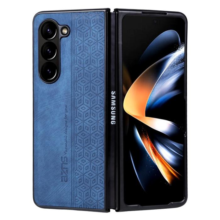 AZNS - AZNS Samsung Galaxy Z Fold5 Plånboksfodral Konstläder - Blå