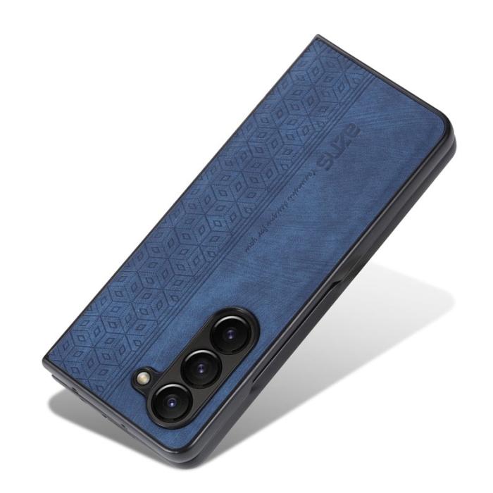 AZNS - AZNS Samsung Galaxy Z Fold5 Plånboksfodral Konstläder - Blå