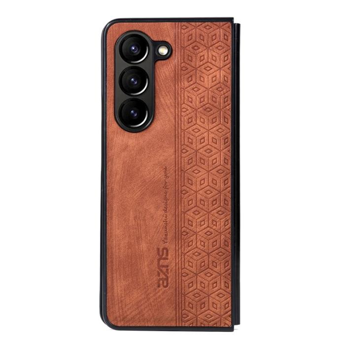 AZNS - AZNS Samsung Galaxy Z Fold5 Plånboksfodral Konstläder - Brun