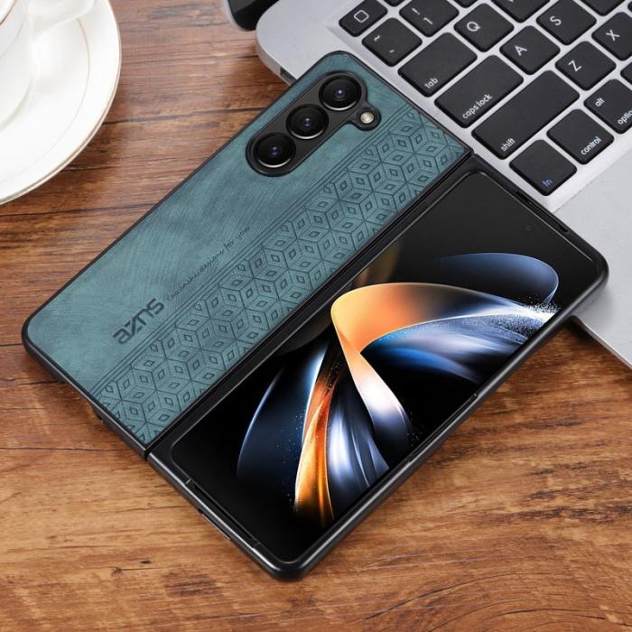 AZNS - AZNS Samsung Galaxy Z Fold5 Plånboksfodral Konstläder - Grön