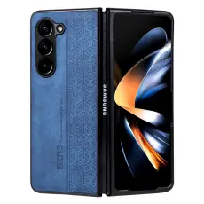 AZNS - AZNS Samsung Galaxy Z Fold5 Fodral KonstL&auml;der - Bl&aring;