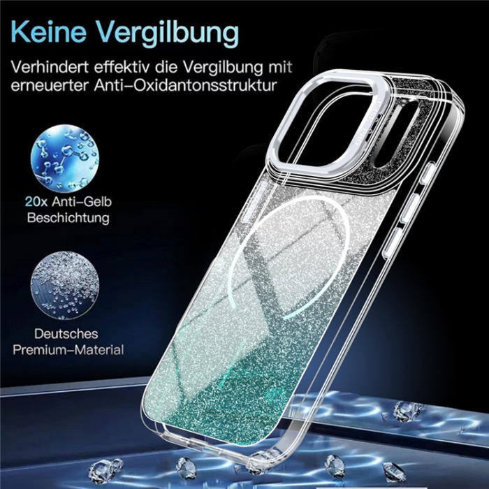 A-One Brand - iPhone 17 Pro Mobilskal MagSafe Shockproof Glitter Gradient - Blå