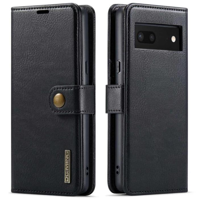 DG.MING - DG.MING Google Pixel 7 Plånboksfodral Detachable 2in1 Äkta läder - Svart