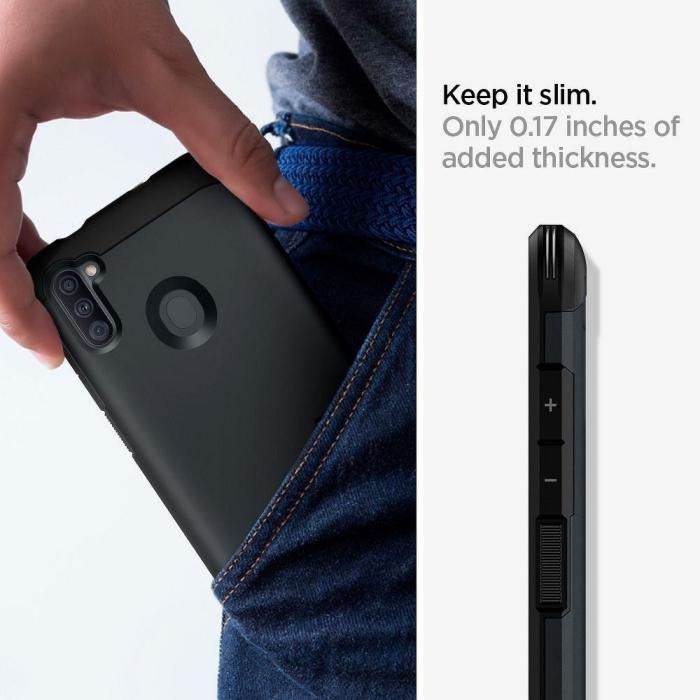 UTGATT1 - SPIGEN Tough Armor Skal till Samsung A11 metal slate