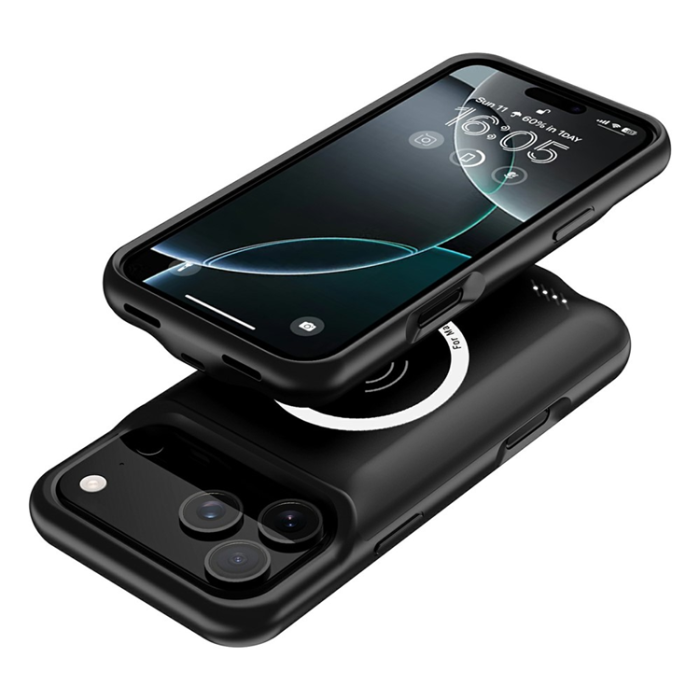 A-One Brand - iPhone 17 Pro Max Batteriskal Magafe 6000mAh - Svart