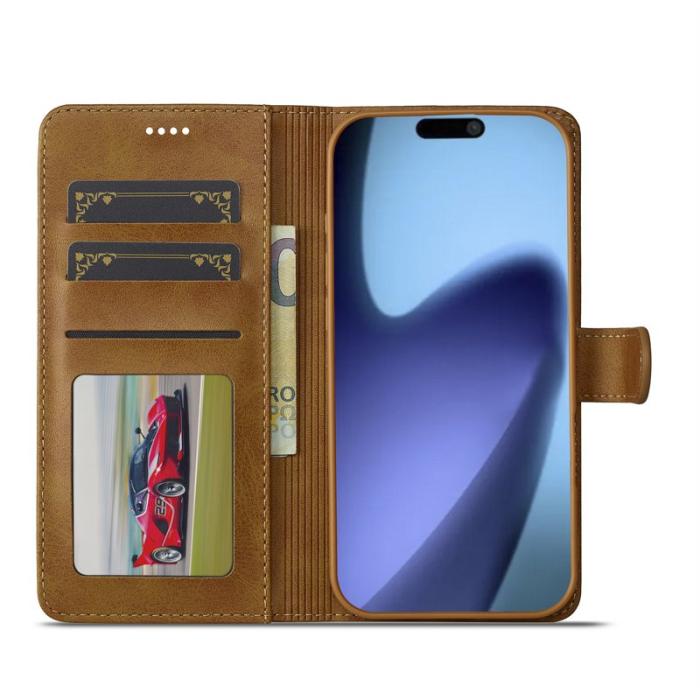 LC.imeeke - LC.IMEEKE iPhone Air Plånboksfodral Konstläder - Ställfunktion - Gul