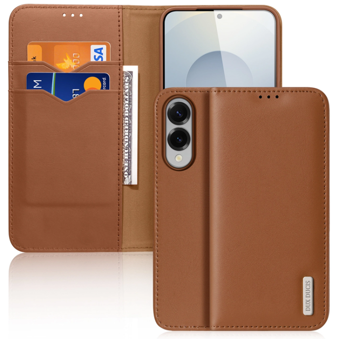 Dux Ducis - Dux Ducis Galaxy S25 Edge Plånboksfodral Äkta Läder Hivo