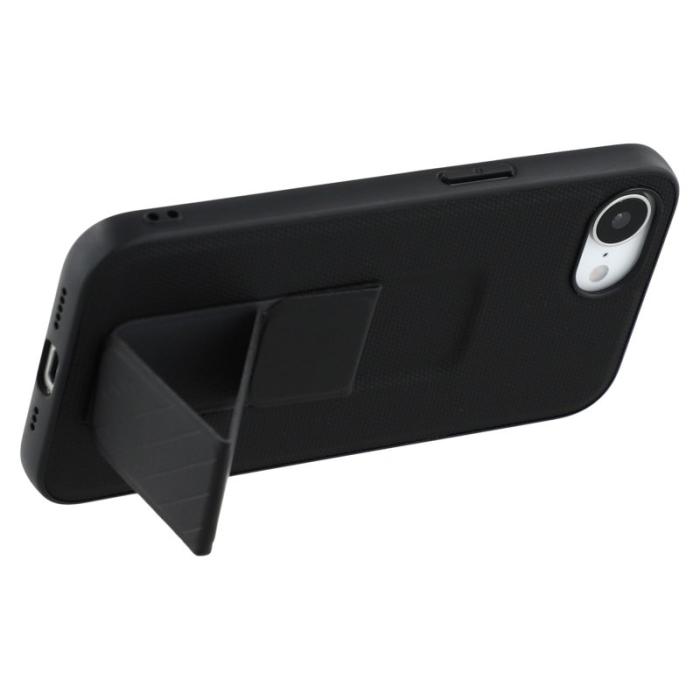 X-Level - X-LEVEL Mobilskal till iPhone 16e med Ställ TPU + PU Shockproof - Svart