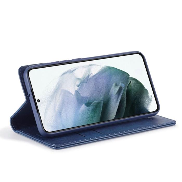 LC.imeeke - LC.IMEEKE Samsung Galaxy S21 Plånboksfodral Konstläder - Blå