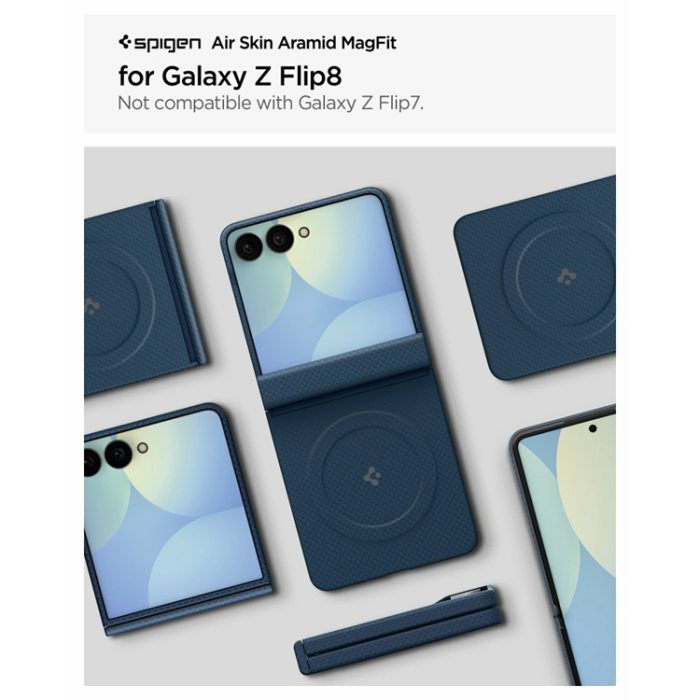 Spigen - Spigen Mobilskal För Galaxy Z Flip 8 MagSafe Airskin Aramid - Navy