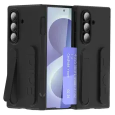 A-One Brand - Mobilskal F&ouml;r Galaxy Z Fold 8 Kortfack Kickstand med Sk&auml;rmskydd - Svart