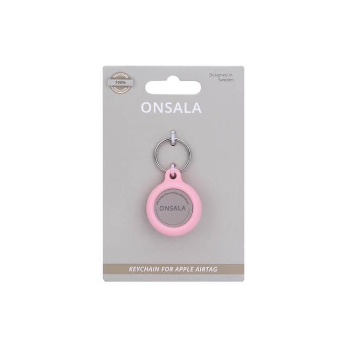 Onsala - Onsala Airtag Hållare Silikon Med Nyckelring - Rosa