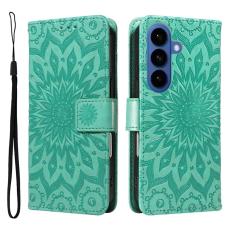 OEM - Samsung Galaxy S26 Plus Fodral &Auml;kta L&auml;der Solrostryck - Gr&ouml;n