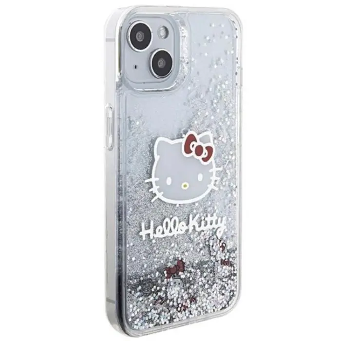 Hello Kitty - Hello Kitty iPhone 15 Mobilskal Liquid Glitter Charms