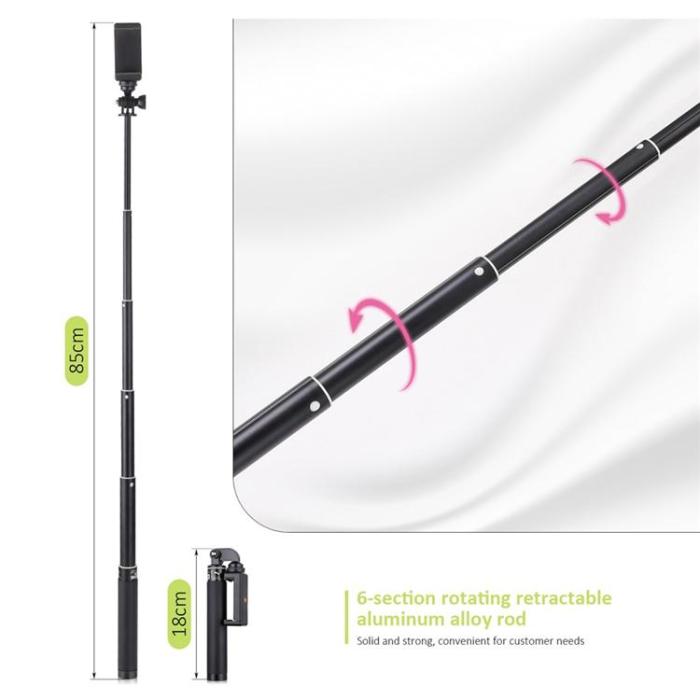OEM - 5-delad Utdragbar Bluetooth-Selfiestick med Tripod H611 - Svart