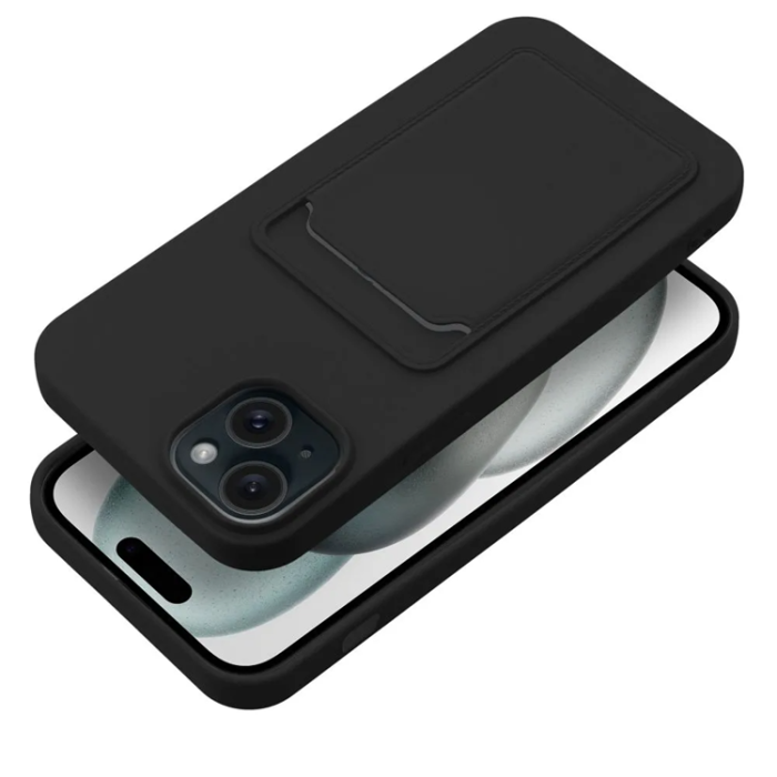 OEM - iPhone 15 Plus Mobilskal Korthållare - Svart