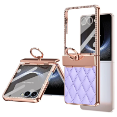 A-One Brand - Galaxy Z Flip 7 Mobilskal Ringhållare Rhinestone - Lila