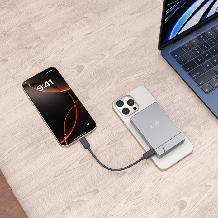 Tech-Protect - Tech-Protect Magsafe Powerbank 10000mAh PB15 LifeMag - Grå