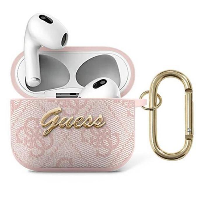 Guess - Guess AirPods 3 Skal Script Metall Collection - Rosa