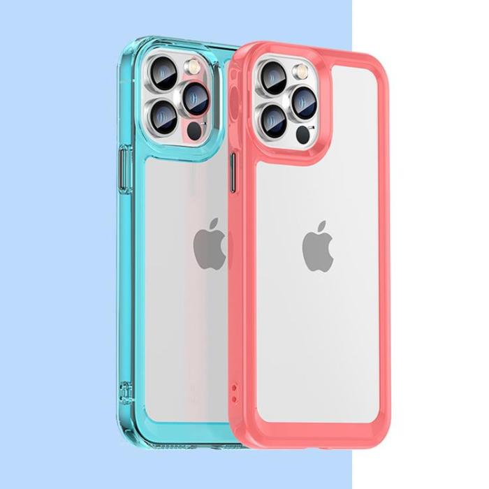 OEM - iPhone 12 Pro Max Skal Outer Space med en Gelram - Blå