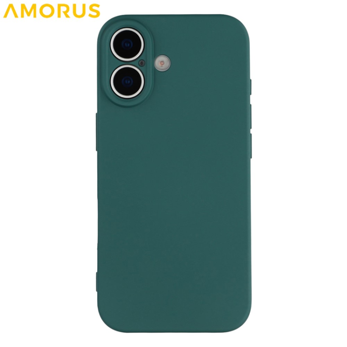 Amorus - AMORUS iPhone 17 Mobilskal Precise Cutouts TPU Fiber - Armégrön
