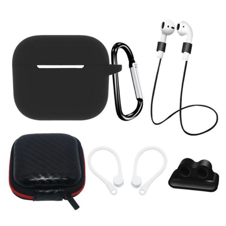 [5-Pack] Airpods 3 Tillbehör Set - Svart | 2353 | AlltMobil