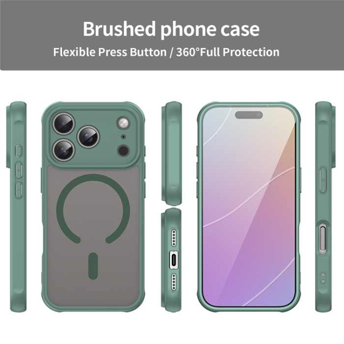 A-One Brand - iPhone 17 Pro Mobilskal MagSafe Anti Drop - Grön