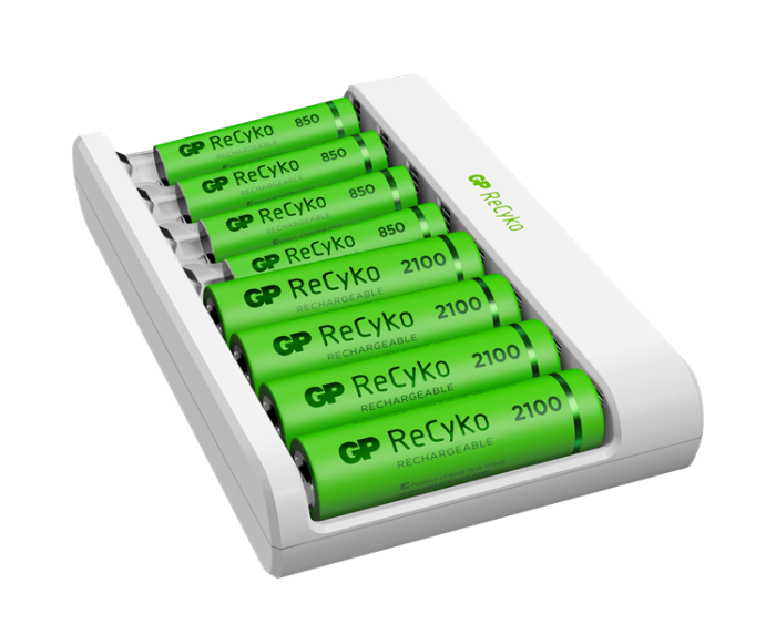 UTGATT1 - GP ReCyko Econ Laddare W/4xAA + 4xAAA (PB)