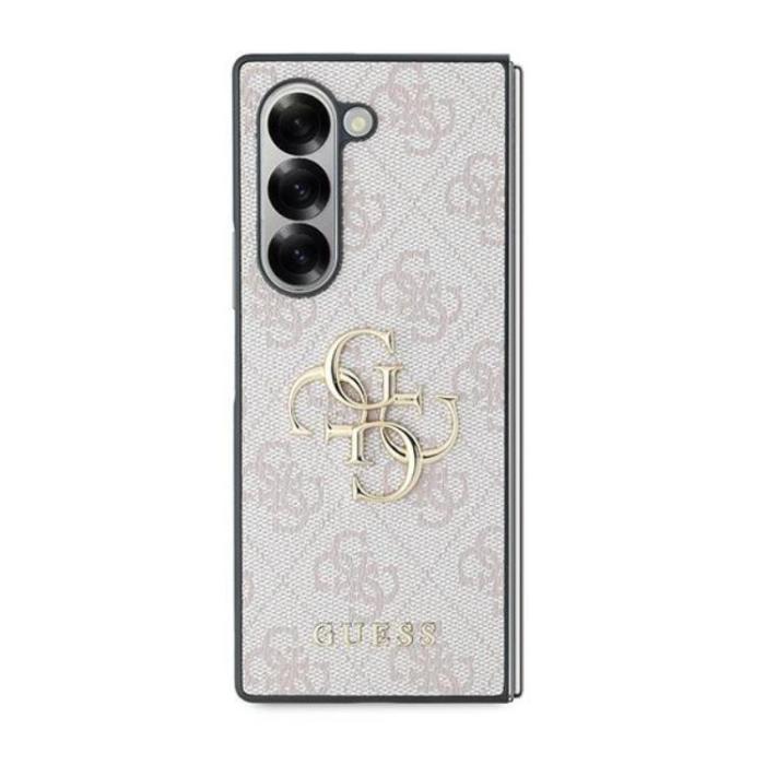 Guess - Guess Galaxy Z Fold 6 Mobilskal Läder 4G Metal Logo - Rosa