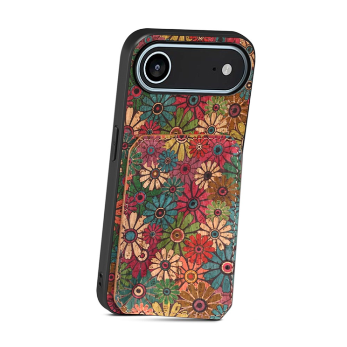 A-One Brand - iPhone 17 Air Mobilskal Korthållare Blommor - Vår / Grön