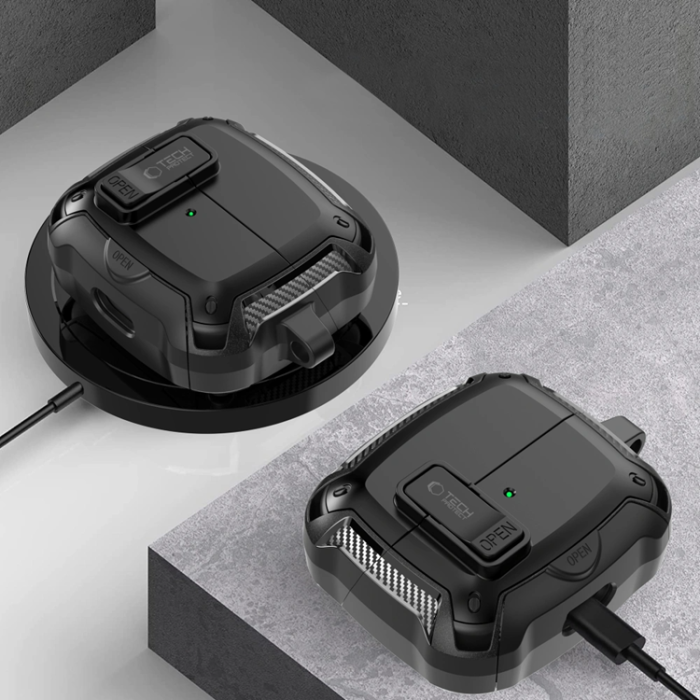 Tech-Protect - Tech-Protect Galaxy Buds 3/3 Pro Skal Magsafe Carbonox - Svart