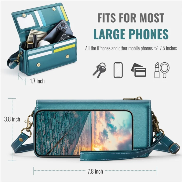Caseme - CASEME Crossbody Väska RFID Blocking Me30 Max Läder - Grön