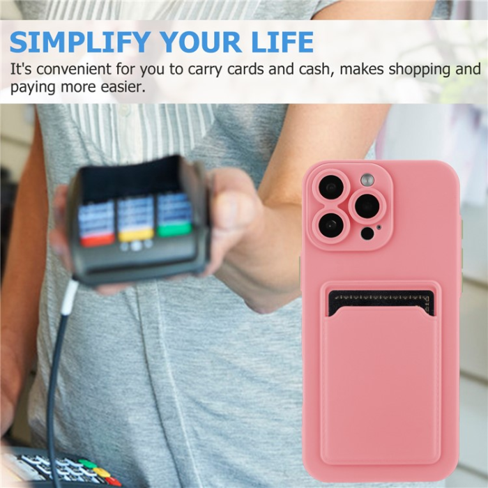 A-One Brand - iPhone 16 Pro Max Mobilskal Korthållare TPU - Rosa