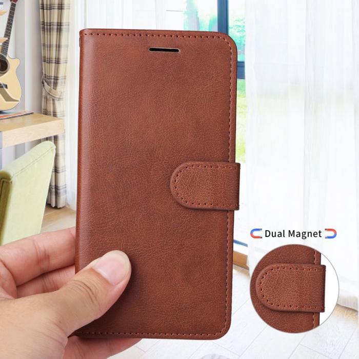 OEM - Samsung Galaxy S26 Plus Plånboksfodral Konstläder Med Rem Ställ - Brun