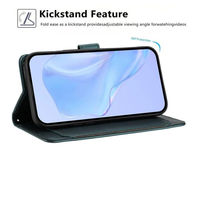 OEM - Samsung Galaxy S26 Ultra Fodral med Rem Flera Kortfack Konstläder - Svartgrön