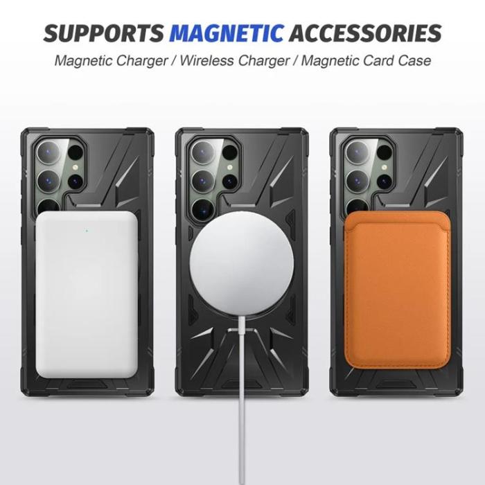 Taltech - Galaxy S24 Ultra Mobilskal Magsafe Kickstand - Svart
