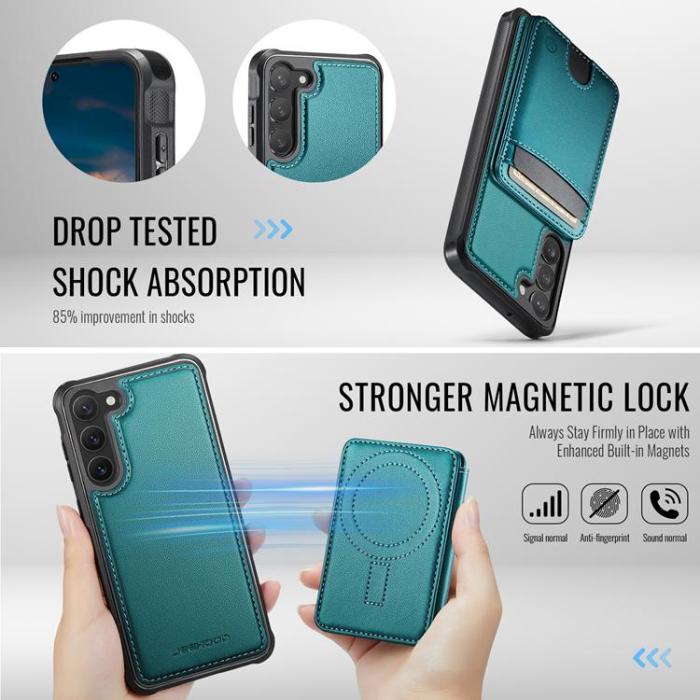 OEM - JEEHOOD Samsung Galaxy S23+ Fodral KonstLäder - Blå