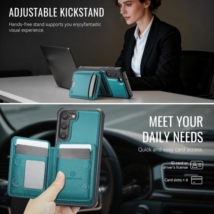 OEM - JEEHOOD Samsung Galaxy S23+ Fodral KonstLäder - Blå