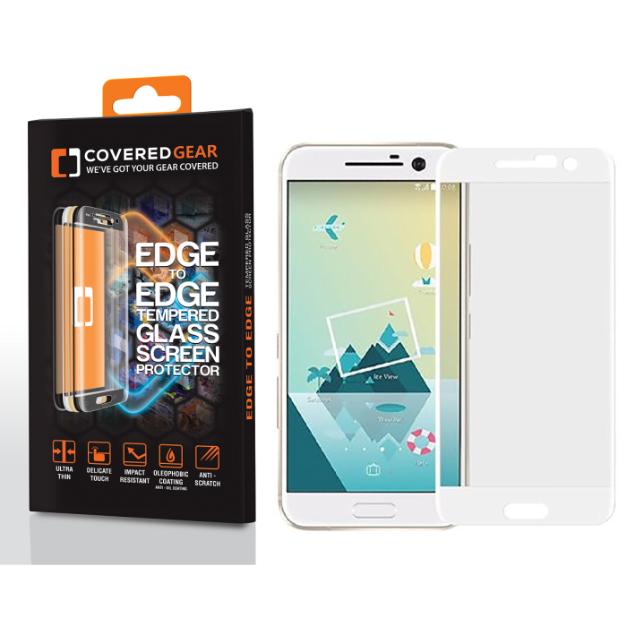 UTGATT5 - CoveredGear Edge to Edge härdat glas till HTC 10 - Vit