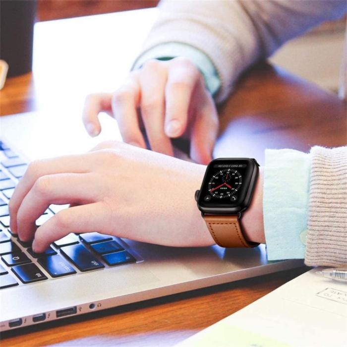 Tech-Protect - Tech-Protect Leatherfit Apple Watch 4/5/6/7/8/SE/Ultra (42/44/45/49mm) - Brun