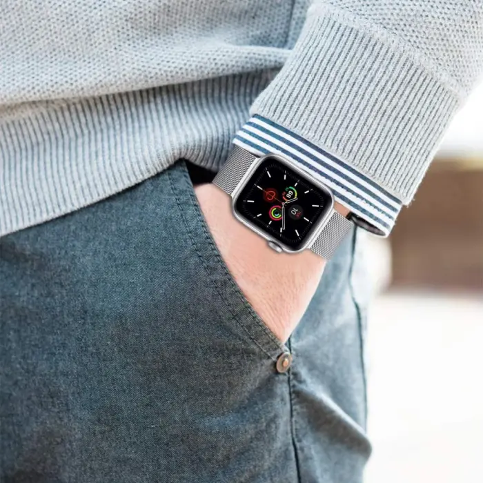 Tech-Protect - Milaneseband Apple Watch 7/8/9/10/SE/Ultra 1/2(44/45/46/49mm) - Starlight