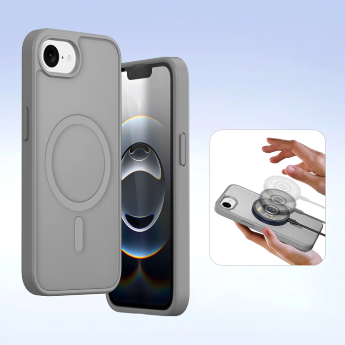 Dux Ducis - Dux Ducis iPhone 16e Plånboksfodral Lawa Läder - Grå