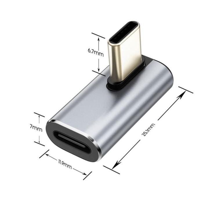 Tech-Protect - Tech-Protect USB-C Angled Adapter Ultraboost AA01 - Grå