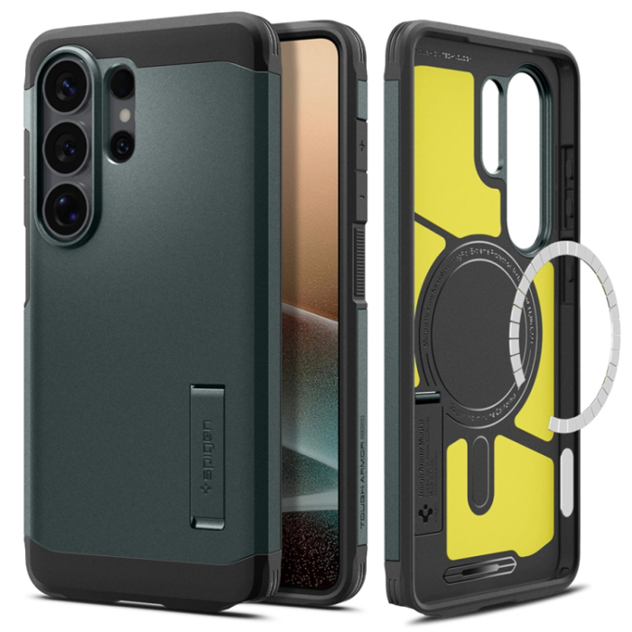 Spigen - Spigen Mobilskal För Galaxy S26 Ultra MagSafe Tough Armor - Abyss Grön