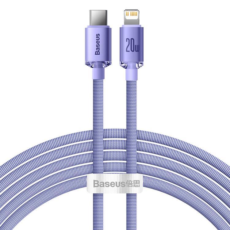 Baseus Crystal USB-C till Lightning kabel 20W 2m - Lila | 3541 | AlltMobil
