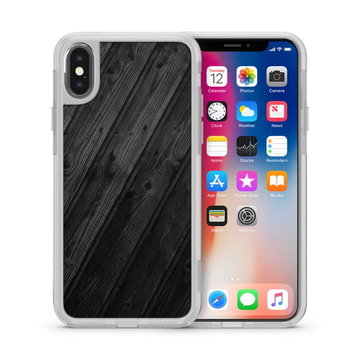 UTGATT5 - Fashion mobilskal till Apple iPhone X - Svart trä