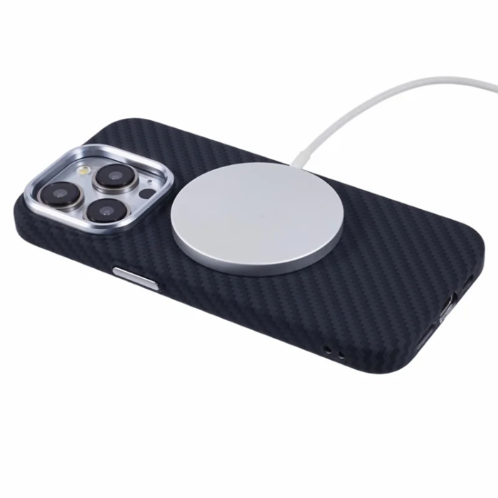 A-One Brand - iPhone 15 Pro Mobilskal Magsafe Kevlar Aramid Fiber - Svart