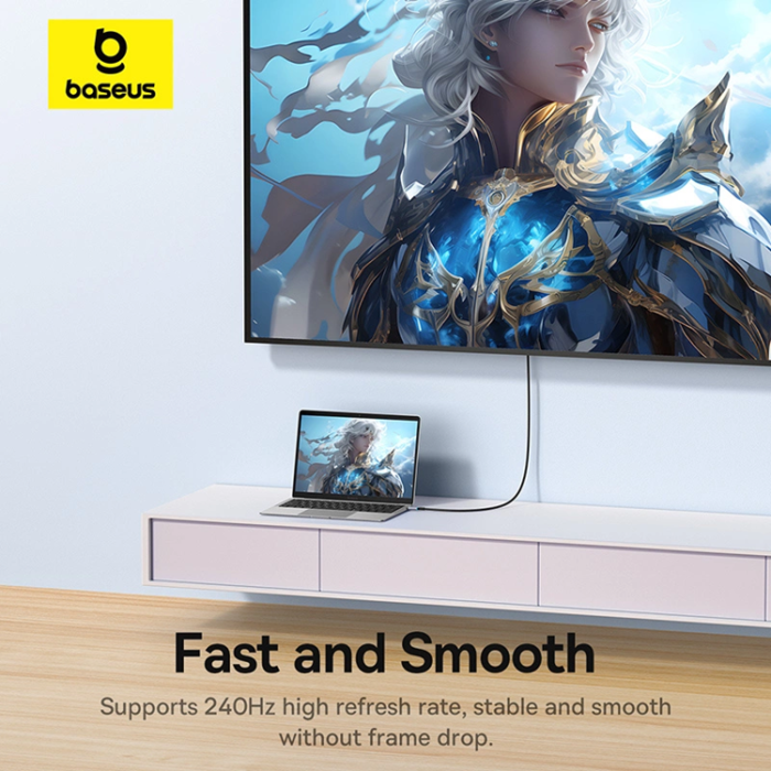 BASEUS - Baseus BS-OH064 8K 60Hz USB-C - HDMI Kabel 1.5m - Svart